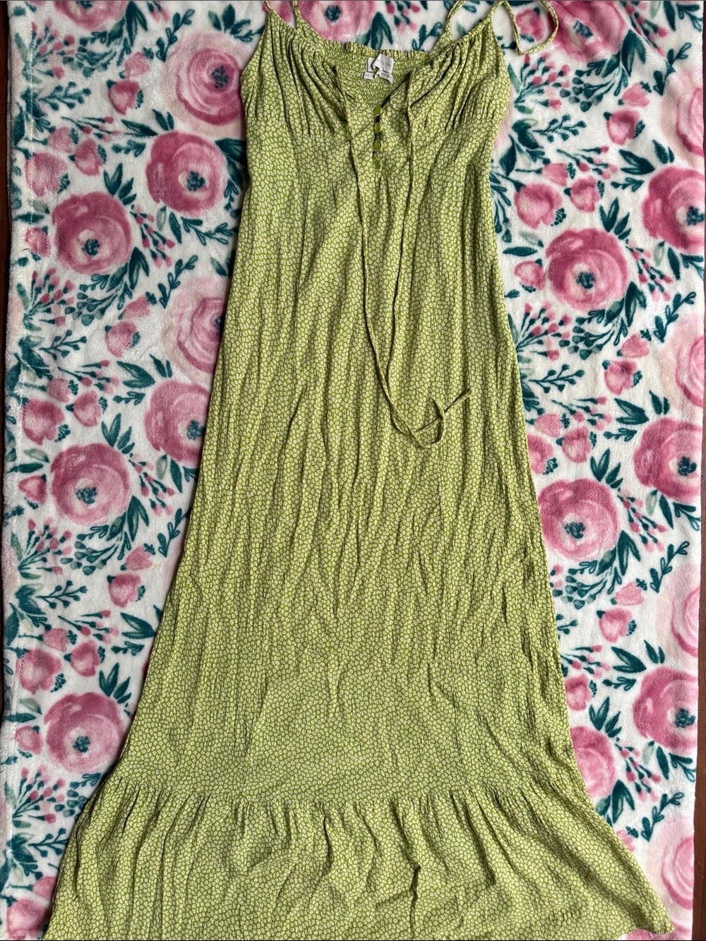 Urban Outfitters Light Green Maxi Skirt with Tie Detail